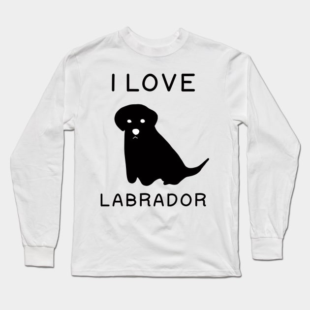 I love Black labrador Long Sleeve T-Shirt by beautifulhandmadeart